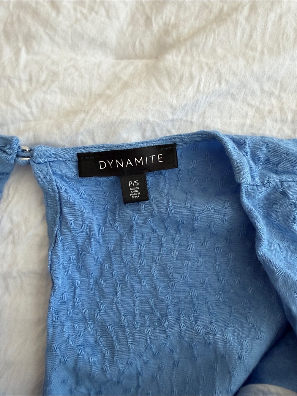 Dynamite Sky Blue V-Neck Long Sleeve Crop Top - Picture 3 of 4